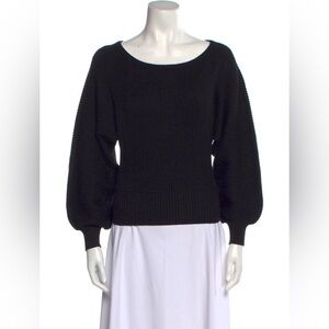 NWT L'Academie Wool Scoop Neck Black Sweater- Small